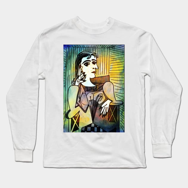 portrait cubism Long Sleeve T-Shirt by MGphotoart